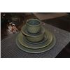 Image 3 : VINTAGE RETRO WEDGWOOD CAMBRIAN GREEN STONEWARE DISHES, CUPS, COFFEE POT, CREAMER, SUGAR & SERVING P
