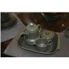 Image 7 : VINTAGE RETRO WEDGWOOD CAMBRIAN GREEN STONEWARE DISHES, CUPS, COFFEE POT, CREAMER, SUGAR & SERVING P