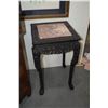 Image 1 : CARVED TABLE W/PINK MARBLE INSERT
