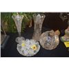 Image 1 : COLLECTION OF CUT CRYSTAL & GLASS VASES, BOWL & NAPKIN RINGS (12 PCS)