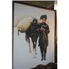 Image 1 : FRAMED CHINESE OIL ON CANVAS, "MONGOLIAN GIRL", DEPICTING A MONGOLIAN GIRL LEADING A PACK HORSE OR D