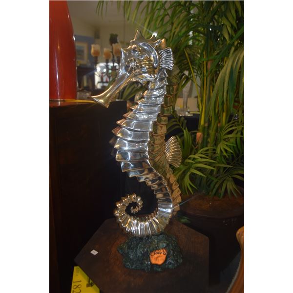 MEXICAN SILVERPLATED SCULPTURE BY D' ARGENTA, DEPICTING A SEAHORSE, EDITION NUMBER 2/50