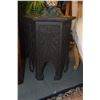 Image 1 : CARVED WOOD SIDE TABLE W/HEXAGONAL TOP