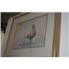 Image 1 : FRAMED IRISH PASTEL DRAWING ON PAPER, "PHEASANT", DEPICTING A COLORFUL PHEASANT STANDING BENEATH A B