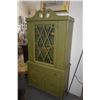 Image 1 : 3 DRAWER CHINA HUTCH (PAINTED GREEN) (36" X 75" X 16 3/4")