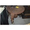 Image 1 : 24" CARVED WOOD SIDE TABLE W/ELEPHANT HEAD LEGS