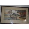 Image 1 : FRAMED SILK EMBROIDERY, MT. FUJI (18 1/4" X 11 3/4")
