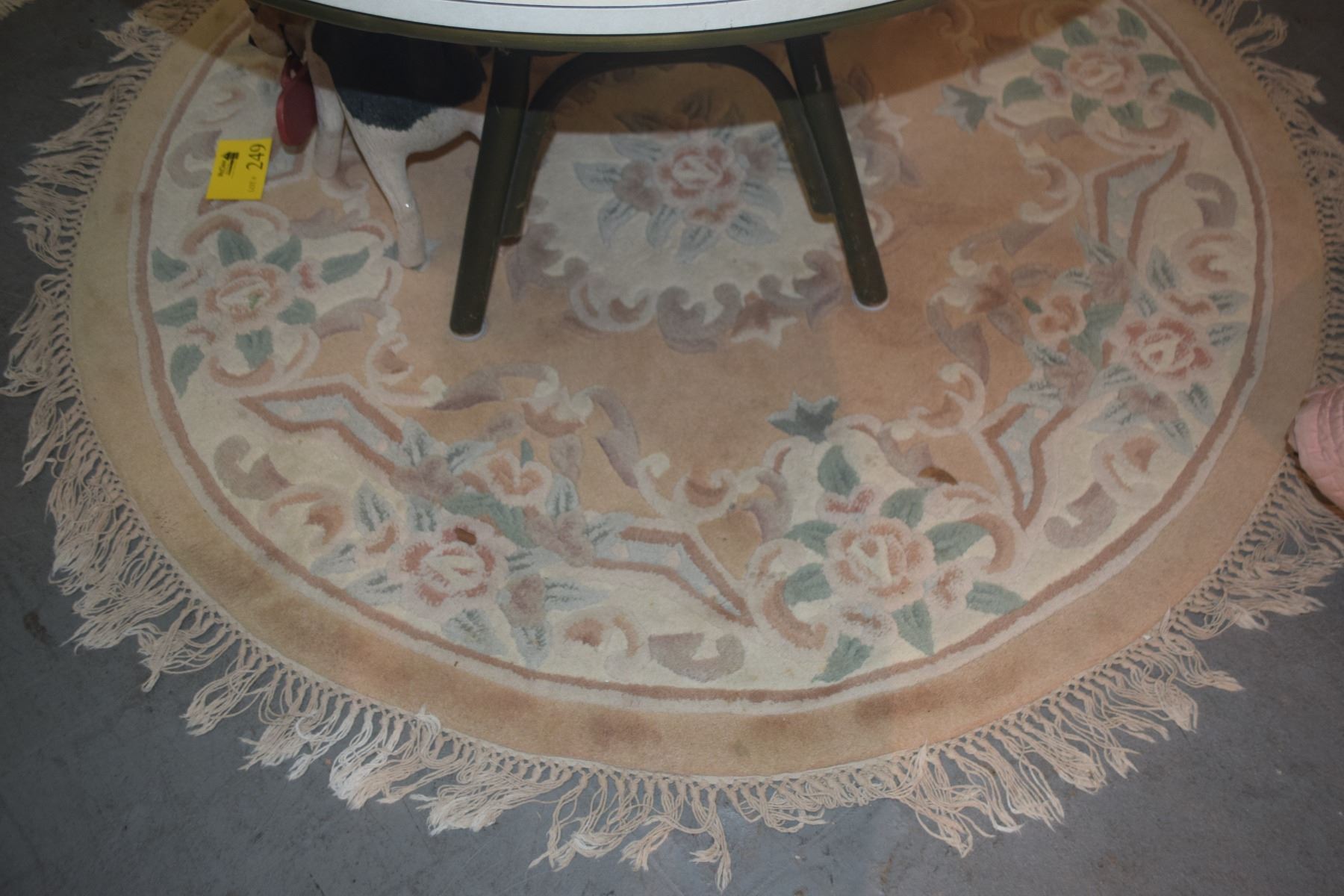 CHINESE ROUND WOOL RUG, BEIGE (60