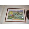 Image 1 : FRAMED WATERCOLOR, "FARMLAND"; SIGNED DODIE HAMILTON (36 1/4 X 29")