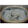 Image 3 : PORCELAIN JARDINIERE W/FISH MOTIF (18" X 10")