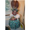 Image 1 : GLASS & MIXED MEDIA BOWL W/A RABBIT (21 1/2")