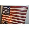 Image 1 : CARVED CEDAR WOOD AMERICAN FLAG (36" X 25")
