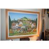 Image 1 : FRAMED HUNGARIAN OIL ON PANEL; UNKNOWN TITLE, DEPICTING A SPRING FESTIVAL IN A HUNGARIAN VILLAGE; SI