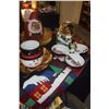 Image 1 : ASSORTED CHRISTMAS PLATES, DECOR, WALL HANGING & SNOWMAN GLOBE W/BOX  (16 PCS)