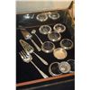 Image 1 : COLLECTION OF STERLING & GLASS COASTERS & STERLING SERVING PIECES (13 PCS)