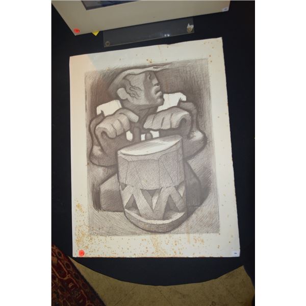 UNFRAMED LITHOGRAPH; SIGNED JEAN CHARLOT (20" X 25 3/4")