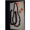 Image 1 : 2 STRANDS OF AMBER BEADS & AMBER EARRINGS (3 PCS)