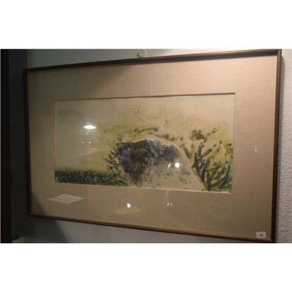 FRAMED WATERCOLOR; SIGNED I. DOI (ISAMI) (24 1/4" X 15 3/4")