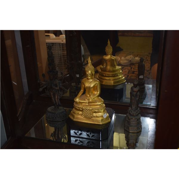 3 BUDDHAS: BRONZE THOUSAND ARMS BUDDHA, THAI CALLING THE EARTH BUDDHA & JAPANESE BUDDHA (3 PCS)