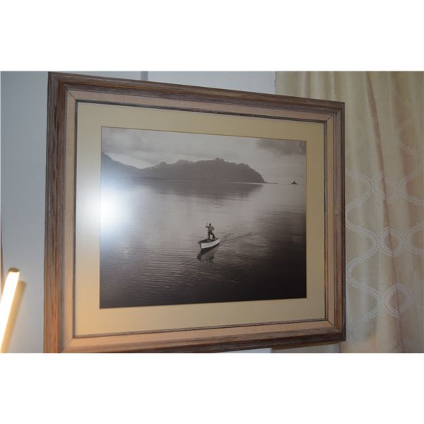 FRAMED PHOTOGRAPH, KANEOHE BAY W/CHINAMAN'S HAT (28" X 24")