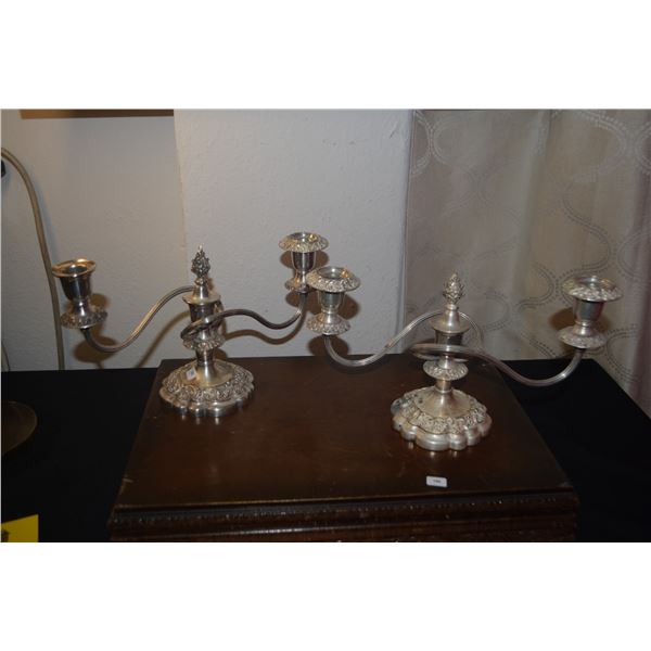 PAIR SILVERPLATE CANDELABRA