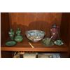 Image 1 : COLLECTION OF CLOISONNE VASES, CUP, PLATE, FAMILLE ROSE BOWL & SPOON, STONE CUP, SAUCER & SPOON (11 