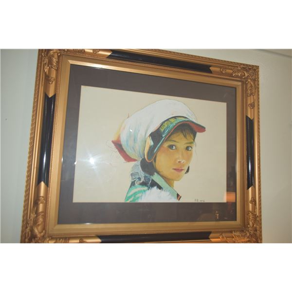 CHINESE OIL ON CANVAS, "YI GIRL", DEPICTING THE HEAD OF A YOUNG GIRL FROM ONE OF THE CHINESE ETHNIC 