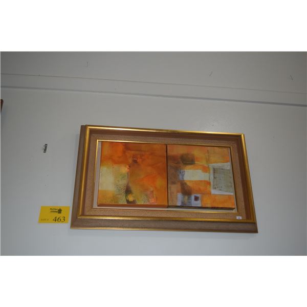 FRAMED ABSTRACT PAINTINGS (37" X 16 1/2")