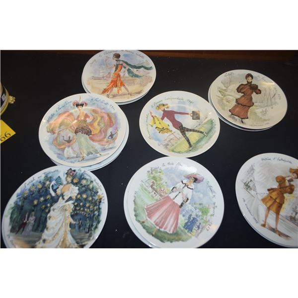 D'ARCEAU-LIMOGES FASHION COLLECTOR PLATES (14 PCS)