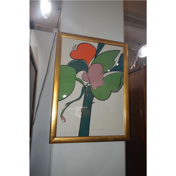 FRAMED ABSTRACT; SIGNED (21 1/2" X 29")