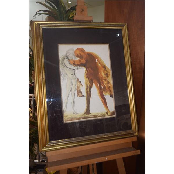 FRAMED COLOR LITHOGRAPH, "THE PRODIGAL SON, 1967"; SALVADOR DALI (25" X 31")
