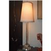 Image 2 : PAIR ETCHED CRYSTAL STICK LAMPS W/SHADES (22 1/2")