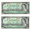 Image 3 : FIVE 1967 One Dollars, Canada NO SERIAL NUMBERS