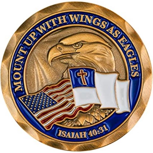 Mount Up With Wings As Eagles Christian Challenge Coin