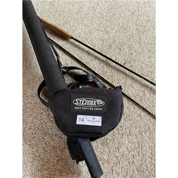 St Croix Fly Fishing Pole & Holder 9ft Scientific Anglers