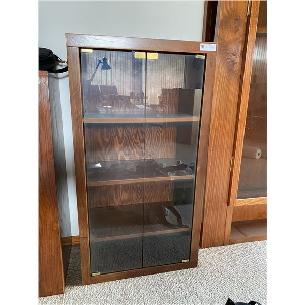 Wood Shelf Glass Doors 42H x 23W x13D