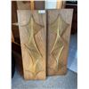 Image 1 : Pair Of String Art & Wood Pieces 36H x 12W