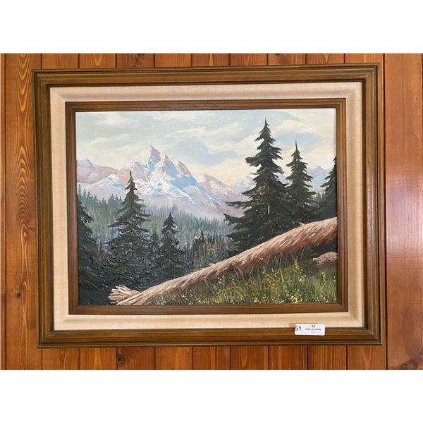 Muriel F. Clarke Mountain Scene Oil On Canvass Painting