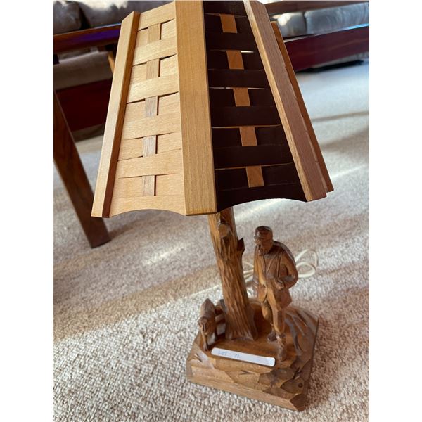 Quebec Wood Carving Lamp