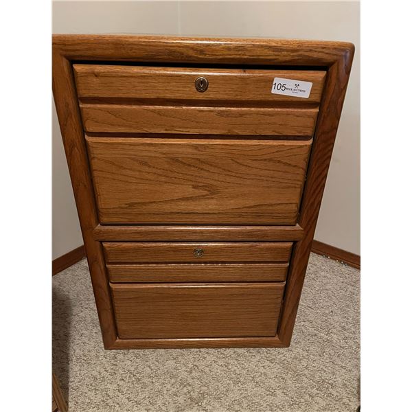 Oak Filing Cabinet 2 Drawers 20W x24D x 29H