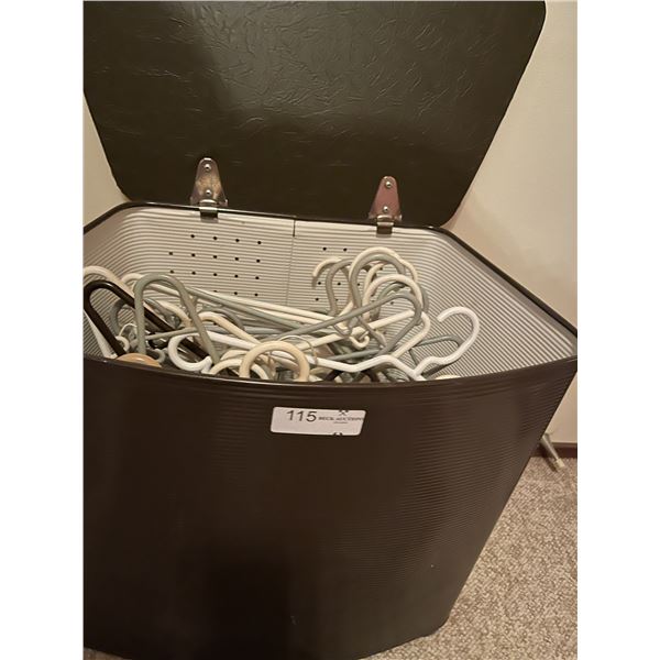 Hamper With Plastic Hangers