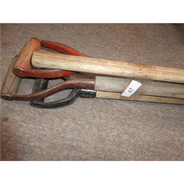 2 shovels & sledge hammer