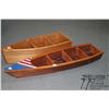 Image 1 : Two handcrafted boat motif open shelves including 34" and a 44" high