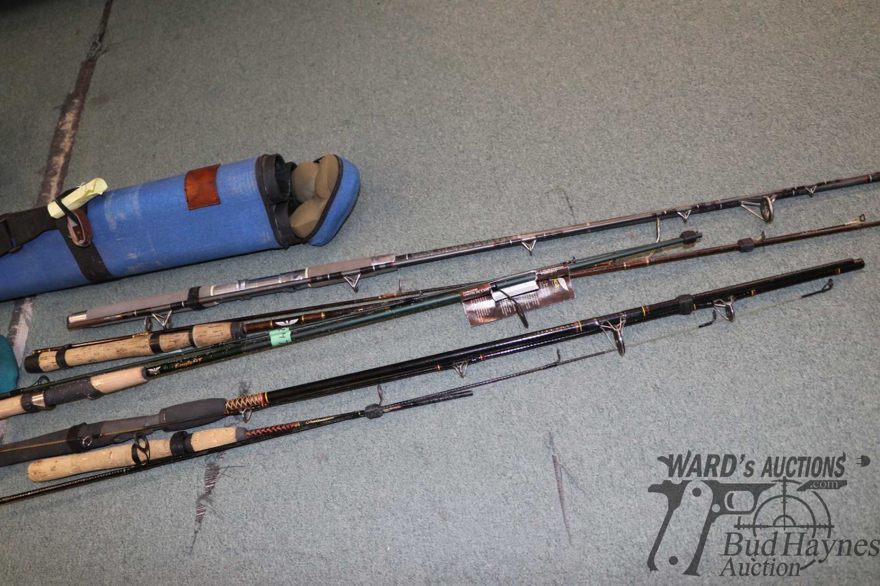 Selection of fishing rods etc. including two piece Fenwick Eagle GT rod ...