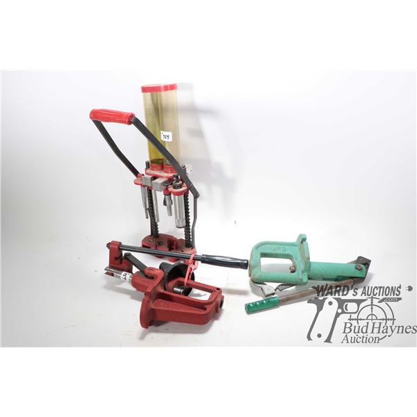 Three reloading presses including RCBS, Pacific Tool Company and a ...