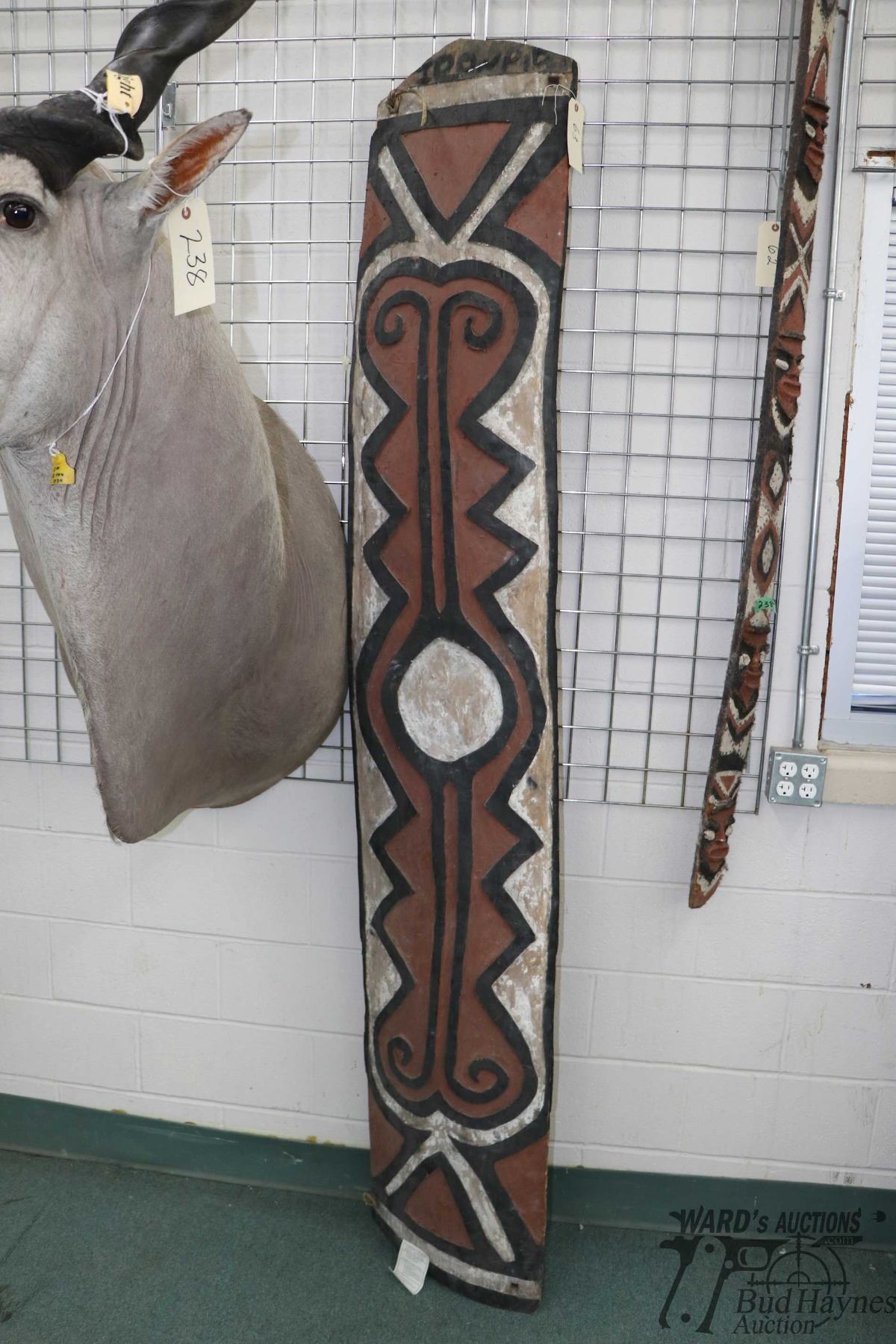 Primative Shield Primitive hand carved, hand painted shield, 95
