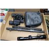 Image 1 : Small Leupold M8-4X compact scope, Mossberg M4 scope and a Weaver G4 scope plus a pair of Tasco 7-35