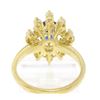 Image 5 : Estate 18k Yellow Gold EGL Certified Royal Blue Sapphire & Diamond Cocktail Ring