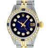 Image 2 : Rolex Ladies 2 Tone Blue Vignette Diamond & Sapphire Datejust Wristwatch
