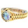 Image 5 : Rolex Ladies 18K Yellow Gold Sapphire And Tahitian MOP Diamond President Wristwa